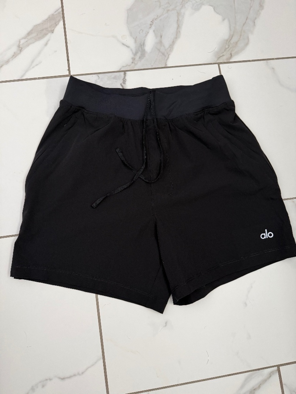 ALO Yoga Black Athletic Drawstring Shorts